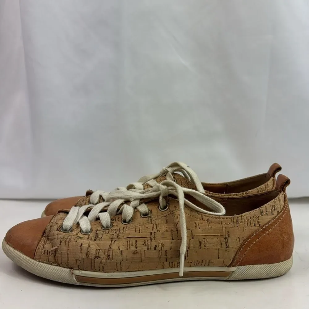 Kork-ease Silvia Brown Cork Leather Women's Sneakers